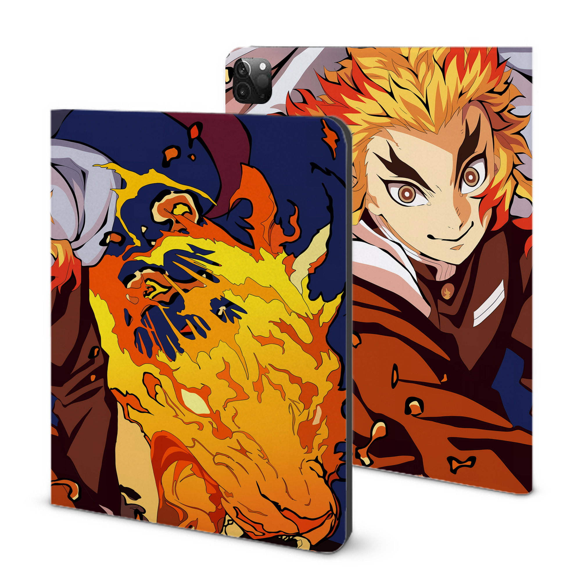 （画像用） 炎柱-煉󠄁獄 杏寿郎／れんごく きょうじゅろう Rengoku Kyoujurou IPadケース ペンホルダー付き ブックスタイルデザイン